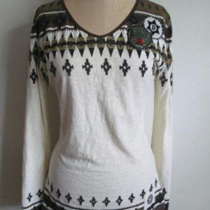 DOUBLE D RANCH Women's Cream White Top (SMALL)